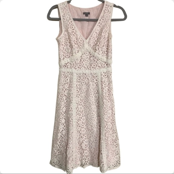 Ann Taylor Petites lace A line midi dress Sz 4 summer spring boho hobo - Picture 1 of 7